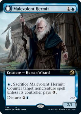Innistrad: Midnight Hunt Variants: Malevolent Hermit (Extended Art)