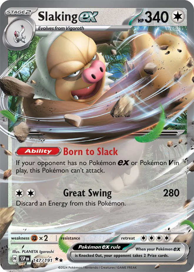 Slaking ex #147 (Pokemon Surging Sparks)